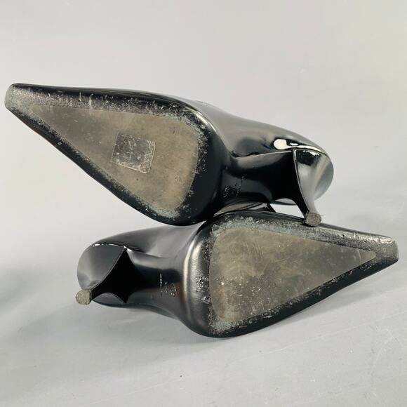 THE ROW Size 7.5 Black Patent Leather Pointed Toe Pumps - Picture 6 of 8